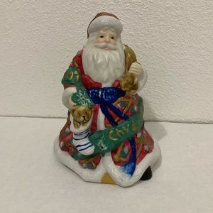 Vintage 1997 Christmas Santa Claus Ceramic 6” Figural Bell Figurine Collector.